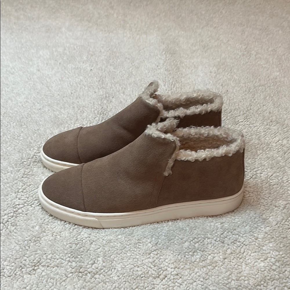 Brown Shearling-Lined Slip-On Shoes
